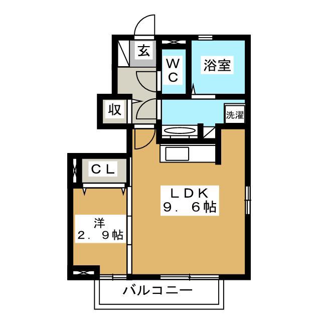 GROW NEXT II(1LDK/1階)の間取り写真