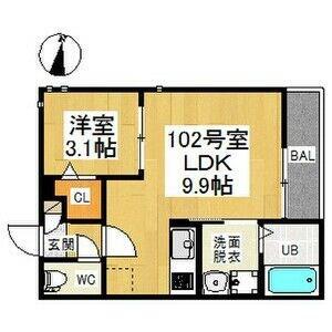 GRANDTIC 黒川 (1LDK/1階)の間取り写真