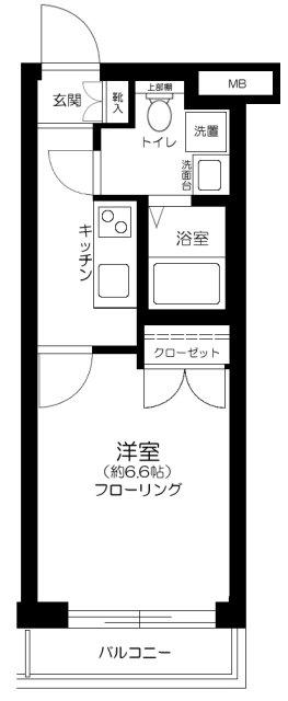 ラ・シード横浜藤が丘(1K/2階)の間取り写真