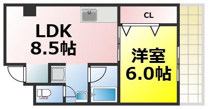 上田マンション(1LDK/5階)の間取り写真
