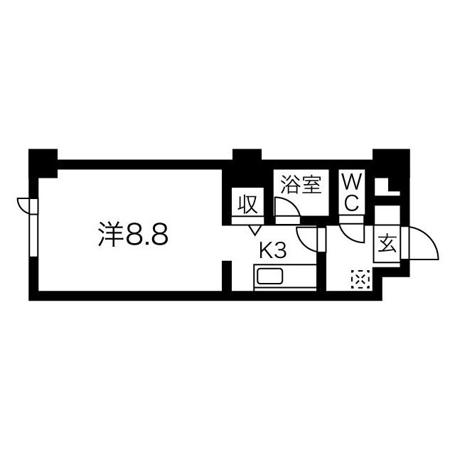 藤井ビル北23条(1K/10階)の間取り写真