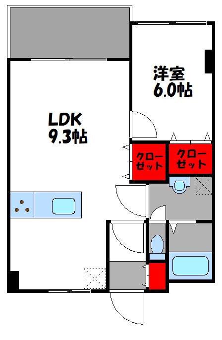 長尾興産ビル(1LDK/4階)の間取り写真