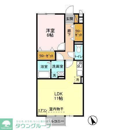 ヴァンクレール(1LDK/2階)の間取り写真