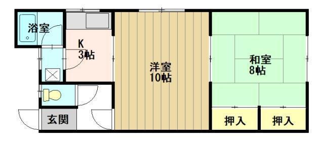 コーポ松宮(2K/2階)の間取り写真