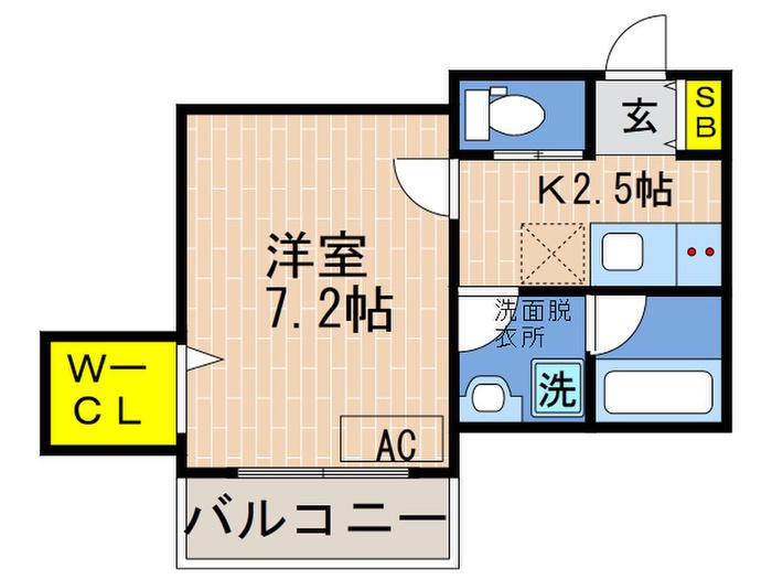 ALEGRIA神戸楠谷町(1K/1階)の間取り写真