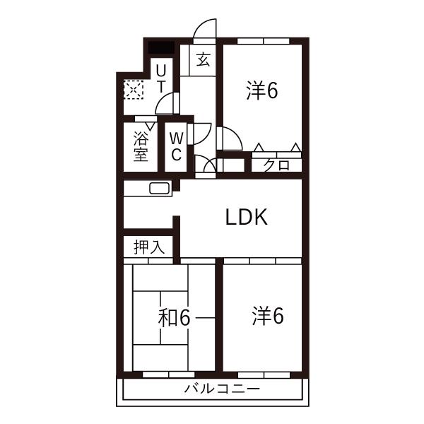 アビタシオン思水205(3LDK/2階)の間取り写真