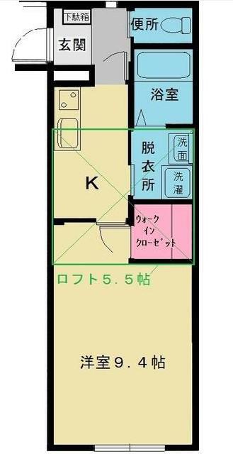 ミュウ弐番館(1K/2階)の間取り写真
