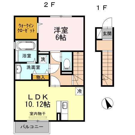 リーブル(1LDK/2階)の間取り写真