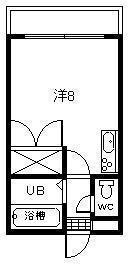 ハウス21(ワンルーム/1階)の間取り写真