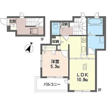 ソレイユ井の頭(1LDK/2階)の間取り写真