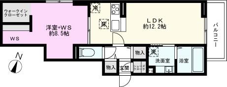 D-ROOM北越谷3丁目PJ B棟(1LDK/1階)の間取り写真