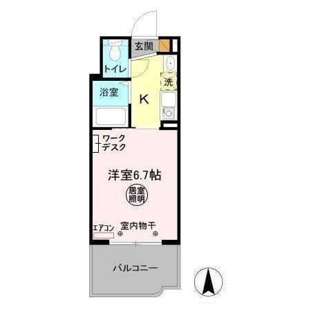 パティオ坂巻(1K/1階)の間取り写真