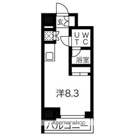 スパシエ アコルデ 横浜(ワンルーム/4階)の間取り写真