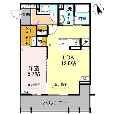 D-RADIANTE(1LDK/2階)の間取り写真