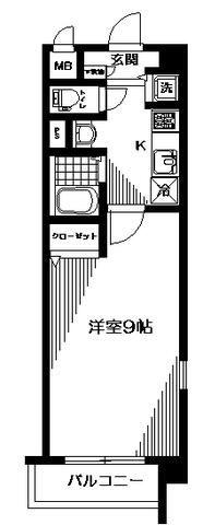 ペスカディルーチェ国立(1K/3階)の間取り写真