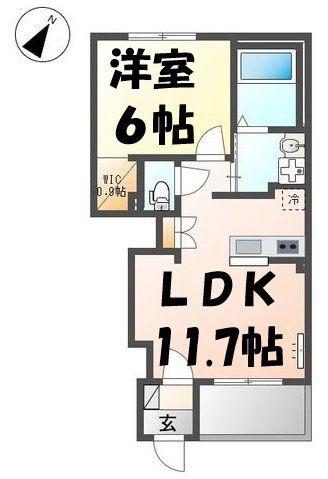 シャルール(1LDK/1階)の間取り写真