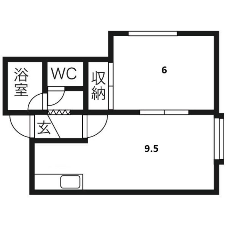 プラタナス曙A(1LDK/2階)の間取り写真