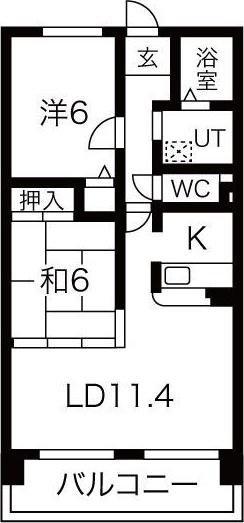 アネックス稲沢駅前(2LDK/3階)の間取り写真
