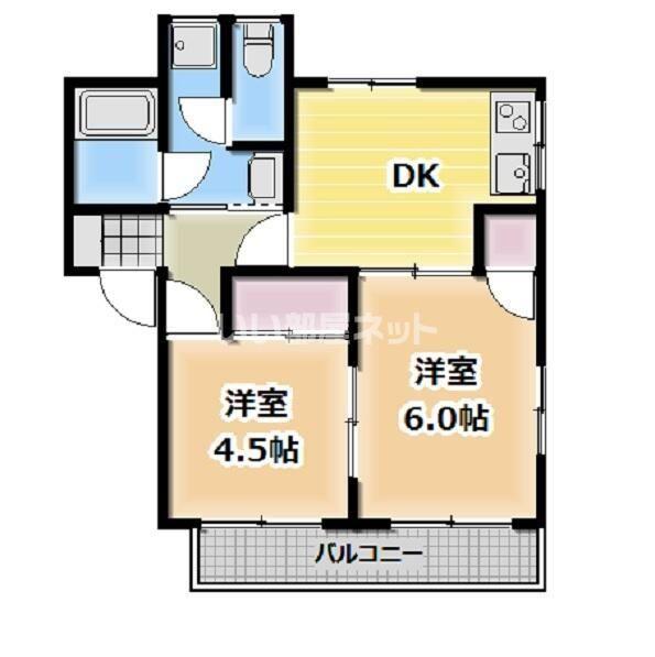 レオガーデン(2DK/2階)の間取り写真