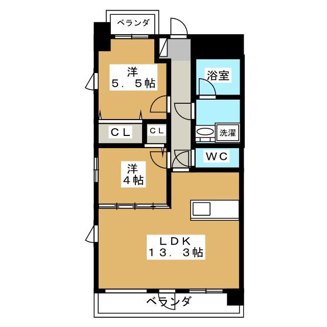 リアナ616(2LDK/3階)の間取り写真