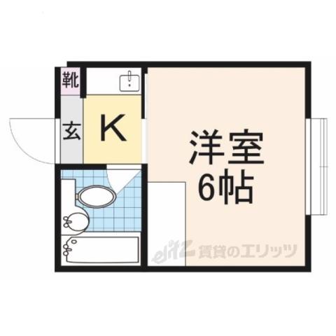 サンコーポ生駒(1K/1階)の間取り写真