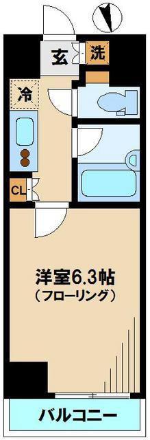 ルーブル早稲田伍番館(1K/4階)の間取り写真