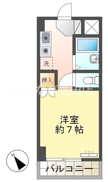 ピア ボナール(1K/5階)の間取り写真