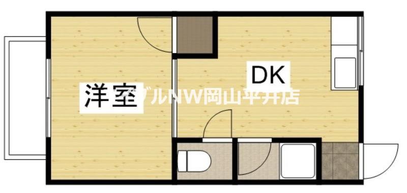 B・フォレストVI(1DK/1階)の間取り写真