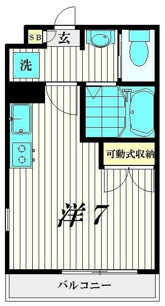 グレイスコート参番館(1K/1階)の間取り写真