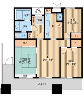 リバーサイド隅田セントラルタワ(3LDK/28階)の間取り写真