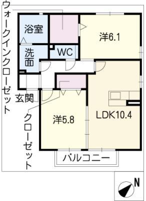 プルミエ(2LDK/1階)の間取り写真