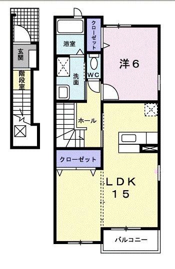 プラニシエ(1LDK/2階)の間取り写真