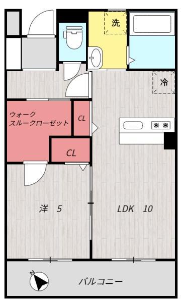 PRELUDE AOBA(1LDK/1階)の間取り写真