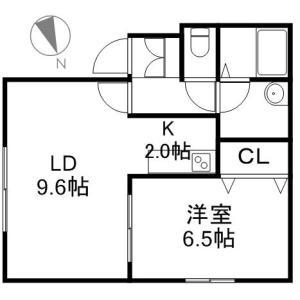 ジャムズ42(1LDK/2階)の間取り写真