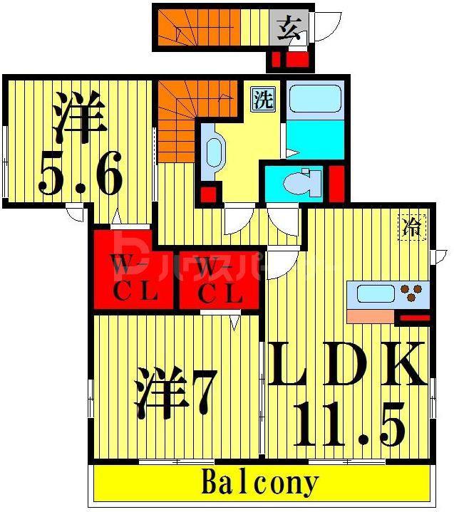 アンタレス(2LDK/2階)の間取り写真