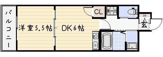 リード大手町(1DK/3階)の間取り写真