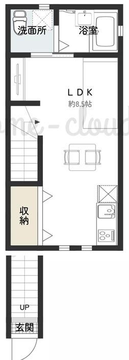 ラフィニール京橋(ワンルーム/2階)の間取り写真