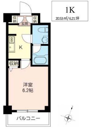 LASANTE品川シーサイドII(1K/5階)の間取り写真