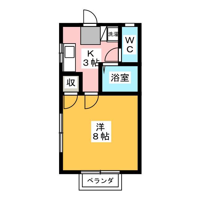 コートヤード大岩(1K/2階)の間取り写真