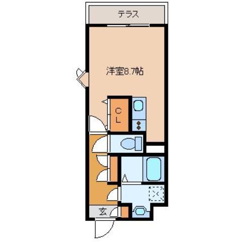 トレステーラ(ワンルーム/2階)の間取り写真