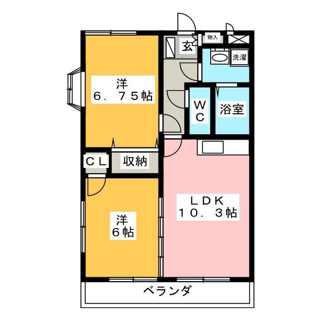 ISII(2LDK/3階)の間取り写真