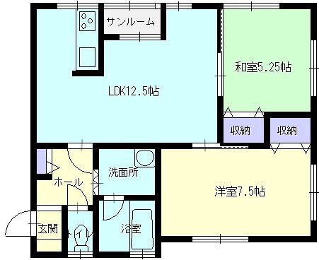 スプリングフラッツ(2LDK/1階)の間取り写真
