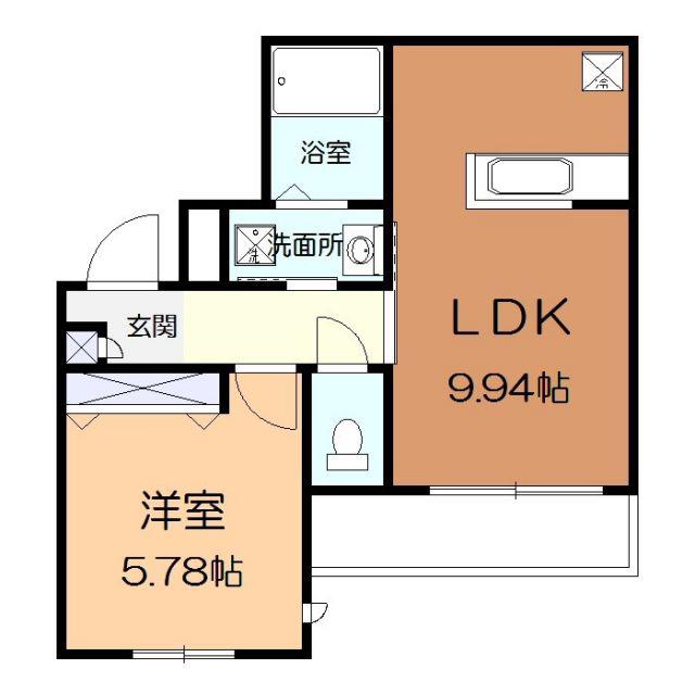 OSCAR AL(1LDK/1階)の間取り写真