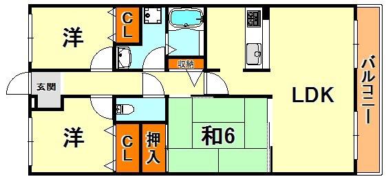ウエストコート11番街(3LDK/3階)の間取り写真