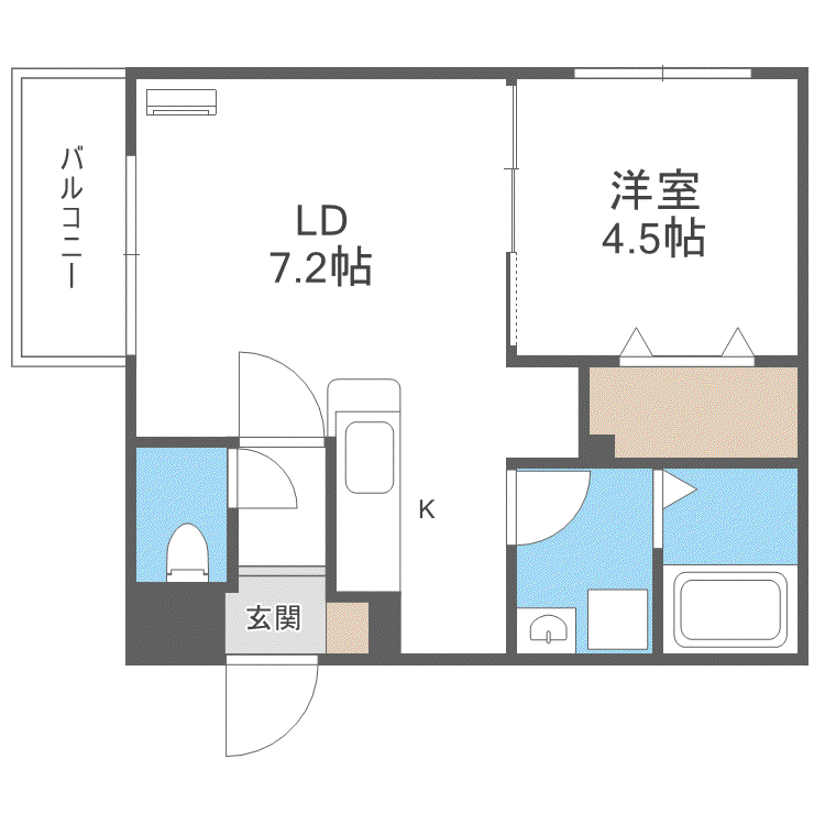 JEEK BLAU MOTOMACHI(1LDK/4階)の間取り写真