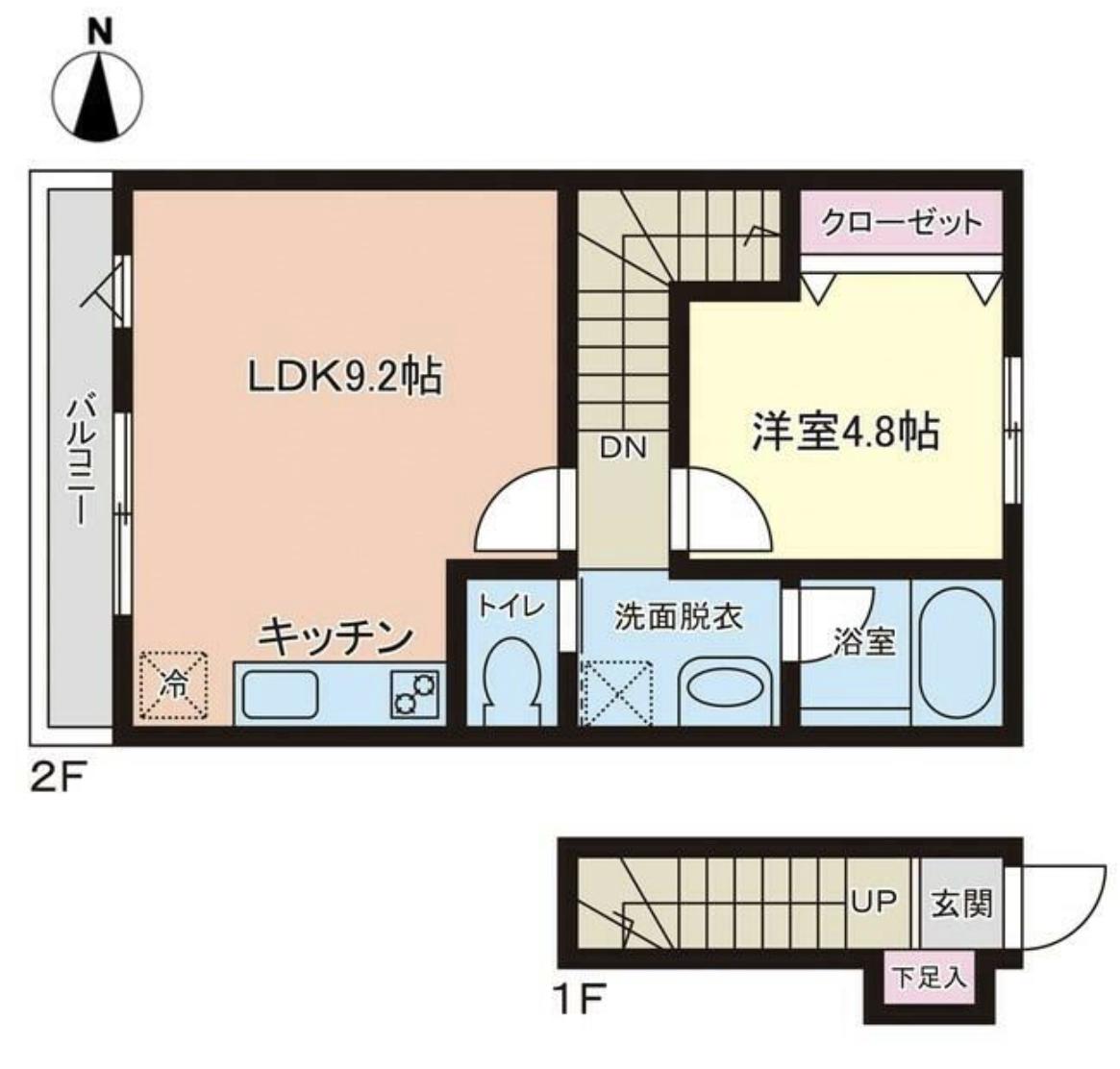 PREMORY名取駅前(1LDK/2階)の間取り写真