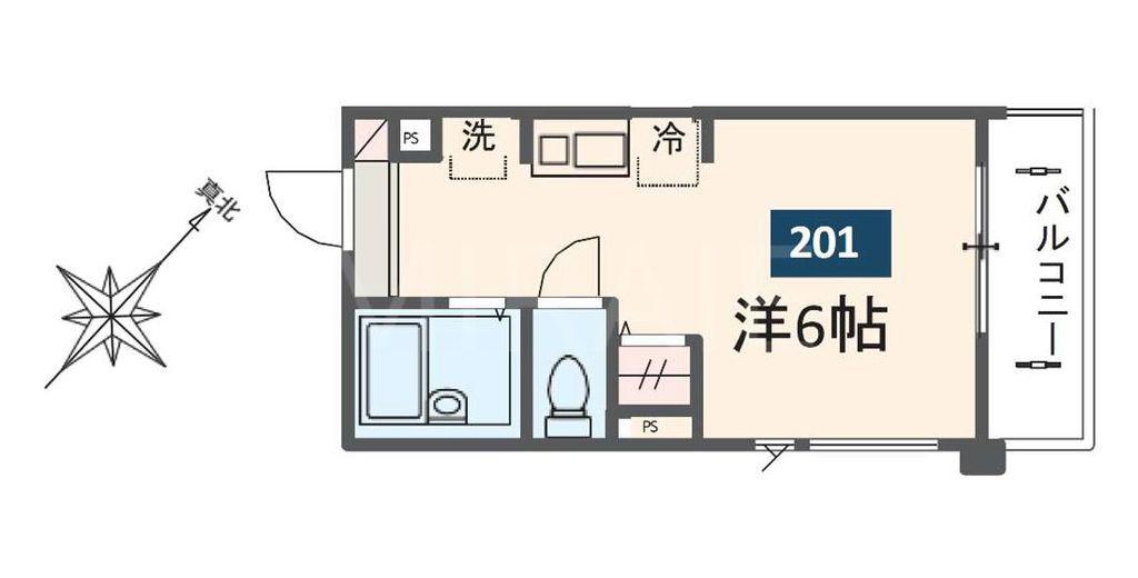 MELDIA番田(ワンルーム/2階)の間取り写真