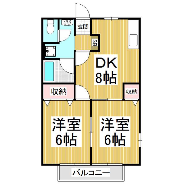 H・Sマンション(2DK/2階)の間取り写真