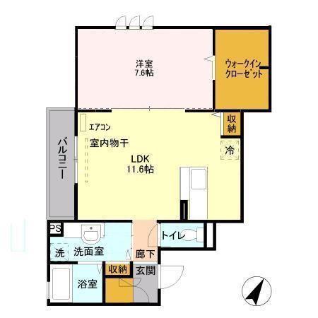 シャルマン(1LDK/3階)の間取り写真