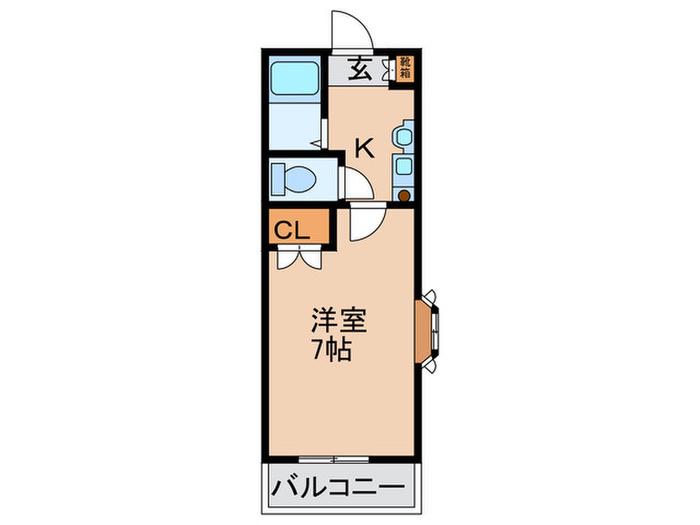 バルコーブ光生(1K/6階)の間取り写真